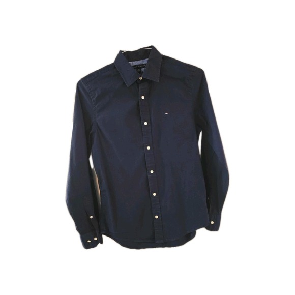Tommy Hilfiger Men's Long Sleeve Button Down‎ Shirt Custon Fit Navy SZ XS Preppy - Picture 3 of 15